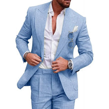 Load image into Gallery viewer, Men 2 Piece One Button Male Slim Fit Suit