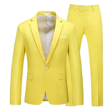 Load image into Gallery viewer, Men's Suits 2 PCS Sets Fashion Business Casual Formal Clothes Man Solid Slim Prom Party Blazer Coats+Trousers Sets Plus Size 6XL