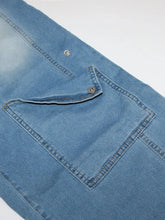Lade das Bild in den Galerie-Viewer, High Waisted Zip Denim Pockets Cargo Jeans Jumpsuits