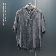 Load image into Gallery viewer, New Chinese Style Retro Linen Men Short Sleeve T Shirt Summer Tie Dye Fashion Harajuku Casual 2xl Oversized Clothing Daily Party