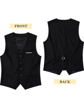 Load image into Gallery viewer, Mens Suit Vest Male Business Formal Wedding Office Birthday Party Outfit Set Easter Church Jacket Black Waistcoat