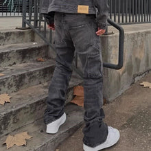 Load image into Gallery viewer, Men Vintage Bootcut Washed Distressed High Waist Jeans
