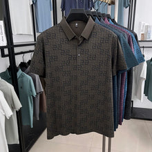 Load image into Gallery viewer, Men's High End New Summer Printed Business Collar Polo Shirt Ice Silk Fashionable Casual Collar T-Shirt Comfort Top Men's Wear