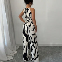 Load image into Gallery viewer, Halter Neck Casual Pants Geometric Print Jumpsuit Party Outfits For Women