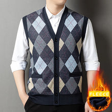 Load image into Gallery viewer, Mens Business Casual Knit Vest Winter V Neck Suit Vest Single Breasted Cardigan Vest