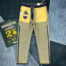 Load image into Gallery viewer, Heavy Washed Distressed Straight Blue Jeans