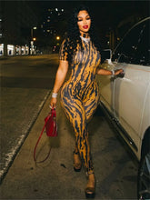 Load image into Gallery viewer, Weird Puss Sexy Stripe Print Jumpsuit