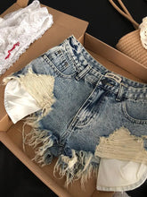 Cargar imagen en el visor de la galería, Fringed Rough Edge Design Y2k Slim-fit Hip-wrapped Super Short