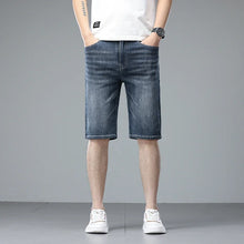 Load image into Gallery viewer, Summer Thin Men Korean Fashion Stretch Denim Shorts Classic Washed Straight Fit Knee Length Casual Versatile Jean Short Pants