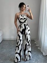 Load image into Gallery viewer, Halter Neck Casual Pants Geometric Print Jumpsuit Party Outfits For Women