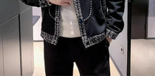 Load image into Gallery viewer, Men's Black Male Splicing Korean Reviews Stylish Jacket