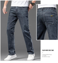 Charger l'image dans la galerie, Summer New Men's Thin Jeans Elastic Waist Loose Straight Comfortable Casual Denim Pants Brand Trousers Plus Size 42 44 46
