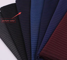 Load image into Gallery viewer, Men's Navy Blue 2 Piece Striped Double Breasted Suit