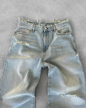 Load image into Gallery viewer, Men Ripped Holes Washed Denim Distressed Jeans
