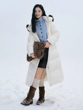 Load image into Gallery viewer, DUSHU Puff Down Jacket Long and Short Styles of Goose Down Jacket Women Fox Fur Collar 2025 Winter Outerwear Simple Commuting