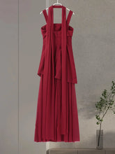 Cargar imagen en el visor de la galería, Women Loose Sleeveless Patchwork Mesh Split Scarf Dresses