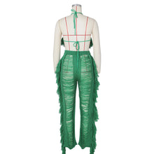 Load image into Gallery viewer, Sexy Two Piece Pant Sets Women Hollow Out Trousers Matching Sets Strapless Tassels Hole Pencil Pants Suits High Street Summer