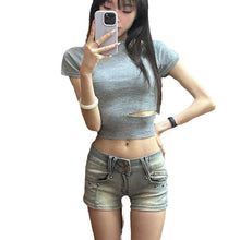 Load image into Gallery viewer, Low Waisted Denim Women I Retro And Spicy Shorts