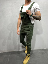 Load image into Gallery viewer, Men's Tie Dye Denim Overalls, Slim Fit and Slimming Jeans