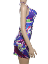 Lade das Bild in den Galerie-Viewer, Weird Puss Colorful Print Backless Sleeveless Dress
