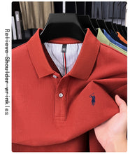 Load image into Gallery viewer, High end brand 100% cotton long sleeve polo shirt fashion luxury pony embroidery business casual comfort new Paul men's T-shirt
