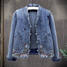 Load image into Gallery viewer, Women's Short Cropped Denim Jacket