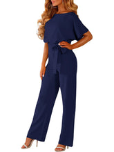 Load image into Gallery viewer, Women's Belted Jumpsuit Casual Wide-Leg Pants Summer Commute Outfit Stylish & Comfortable