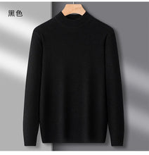Load image into Gallery viewer, Men's Mock Neck 100% Pure Woolen Sweaters Autumn Winter Warm Cashmere Sweater Solid Knitted Pullovers for Men Slim Knitwear Tops