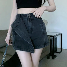 Load image into Gallery viewer, High Waist Denim Women Loose Slimming Hip Covering Skirt Shorts