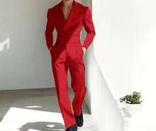Load image into Gallery viewer, Men Peak Lapel Skim High Quality Strong 2 Pieces Jacket Pants