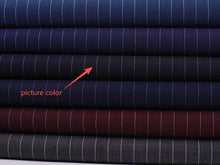 Load image into Gallery viewer, Men's Navy Blue 2 Piece Striped Double Breasted Suit
