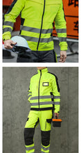 Load image into Gallery viewer, Safety Work Suit Men Mechanic Jacket and Pant Sets for Working Hi Vis Workwear Multi Pockets Workshop Uniforms