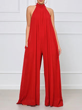 Load image into Gallery viewer, High Neck Sleeveless Wide Leg Jumpsuit