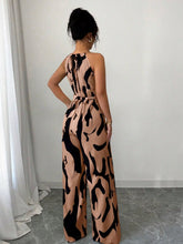 Load image into Gallery viewer, Halter Neck Casual Pants Geometric Print Jumpsuit Party Outfits For Women