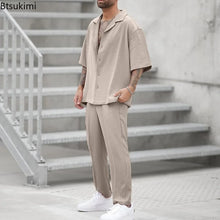 Lade das Bild in den Galerie-Viewer, Men's Casual 2PCS Pants Set