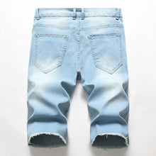 Load image into Gallery viewer, 2026 Summer Men's Red Rose Embroidered Jeans Shorts, Fashion Casual Shorts Black Blue White Men Torn and Frayed Denim Shorts