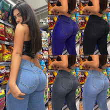 Lade das Bild in den Galerie-Viewer, Women's Mid Waist Elastic Slim Pencil Jeans