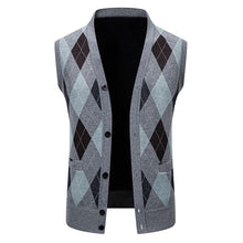 Load image into Gallery viewer, Mens Business Casual Knit Vest Winter V Neck Suit Vest Single Breasted Cardigan Vest