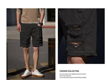 Load image into Gallery viewer, Men's Fashion Denim Shorts Summer Ripped Casual Denim Knee Length Solid Jeans Shorts White Classic Jeans Shorts Y2k Streetwear