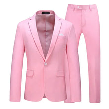Load image into Gallery viewer, Men's Suits 2 PCS Sets Fashion Business Casual Formal Clothes Man Solid Slim Prom Party Blazer Coats+Trousers Sets Plus Size 6XL