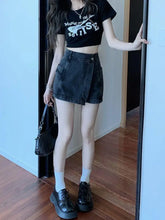 Load image into Gallery viewer, High Waist Denim Women Loose Slimming Hip Covering Skirt Shorts