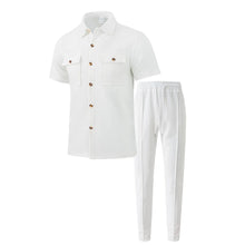 Load image into Gallery viewer, Men's Summer Fashion Comfortable Casual Sports Two-Piece Suit Workwear Shirt And Pants Set Short Sleeve Shirt