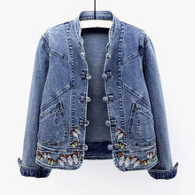 Load image into Gallery viewer, Women's Short Cropped Denim Jacket