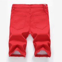 Load image into Gallery viewer, 2026 Summer Men's Red Rose Embroidered Jeans Shorts, Fashion Casual Shorts Black Blue White Men Torn and Frayed Denim Shorts