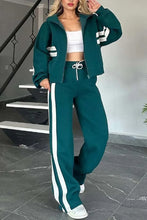 Load image into Gallery viewer, Women Two Piece Set Pants Sets Striped Jacket Matching Sets Y2k Tops Tracksuit Autumn Spring Long Pant Casual Outfit Suits 2025