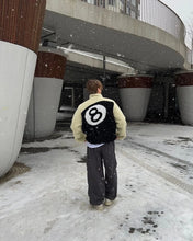Load image into Gallery viewer, Streetwear Harajuku Winter Jackets Plush Fleece Coats Hip Hop Oversized Zipper Jacket No. 8 Billiard Patchwork Jacket Outwear