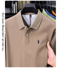 Load image into Gallery viewer, High end brand 100% cotton long sleeve polo shirt fashion luxury pony embroidery business casual comfort new Paul men's T-shirt