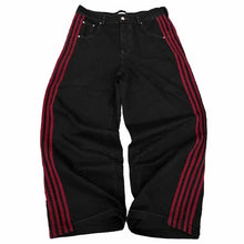 Lade das Bild in den Galerie-Viewer, Y2K Harajuku striped embroidery texture casual jeans for men and women retro hip-hop street loose high-waisted wide-leg pants