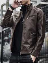 Load image into Gallery viewer, Leather Suit Jacket Men Slim FitLeather jacket
