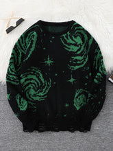 Load image into Gallery viewer, New Trendy Street Style Ripped Abstract Starry Sky Pattern Pullover Ripped Sweater Casual Crew Neck Knitted Men's Pullover
